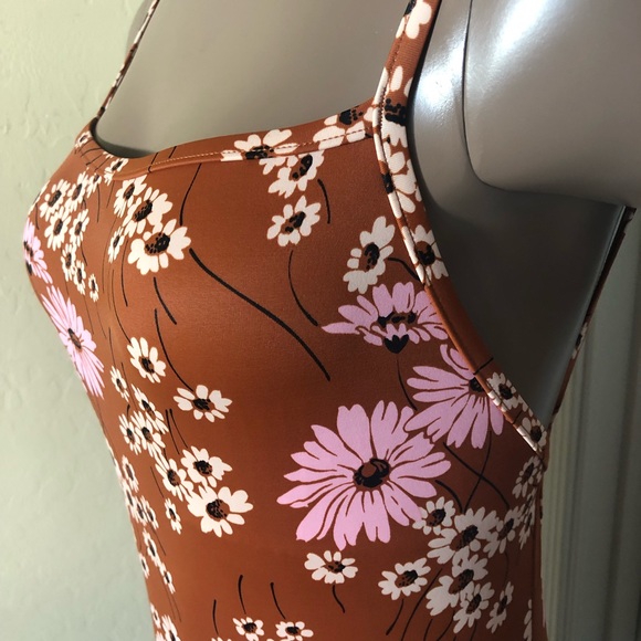 Madewell Second Wave Daisy Print Back Tie Swimsuit - Picture 2 of 3